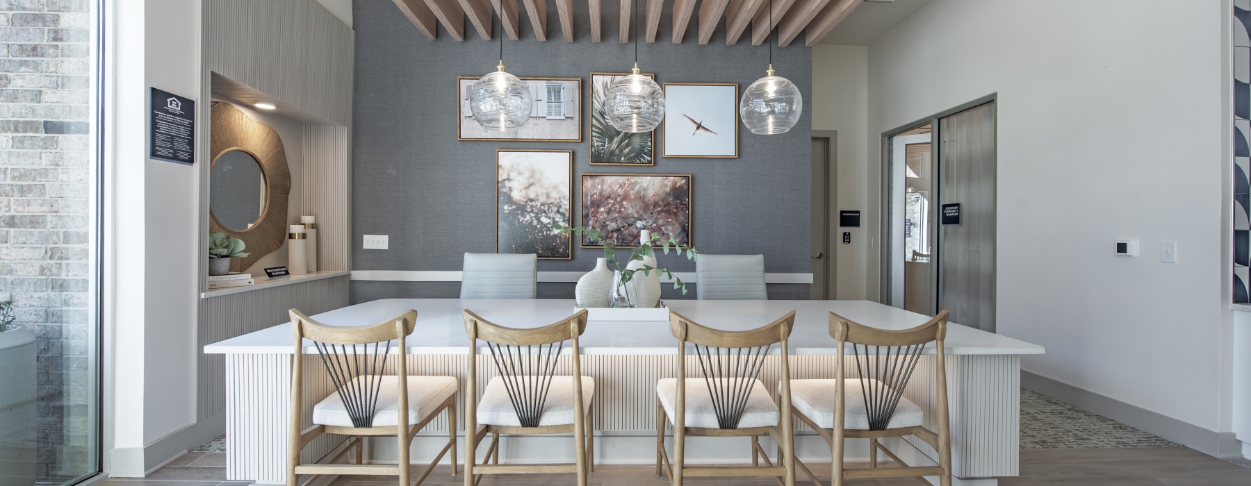 long table with chairs